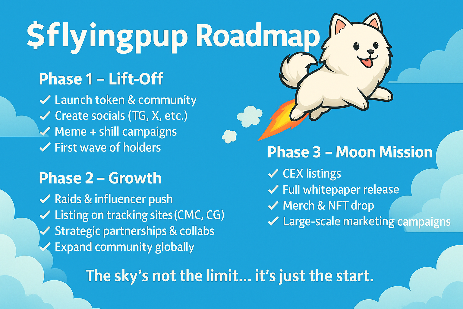 $FLYINGPUP Roadmap